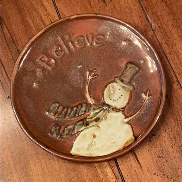 tii Collections Snowman “Believe” Plate - Picture 1 of 3